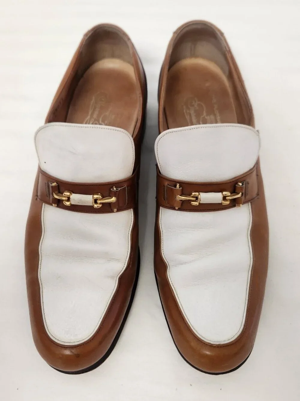 men's 1970s shoes 10.5 Florsheim Imperials two tone loafers